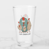チキンおもしろい熱狂するレディ追加文字 タンブラーグラス (裏面)