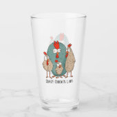 チキンおもしろい熱狂するレディ追加文字 タンブラーグラス (正面)
