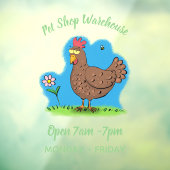 チキンおもしろい素朴なお洒落漫画 ウィンドウサイン (シート3)