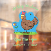 チキンおもしろい素朴なお洒落漫画 ウィンドウサイン (シート2)