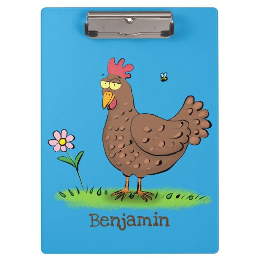 チキンおもしろい素朴なお洒落漫画 クリップボード (正面)