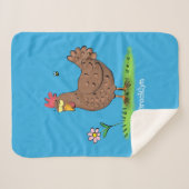 チキンおもしろい素朴なお洒落漫画 シェルパブランケット (正面(横))