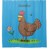 チキンおもしろい素朴なお洒落漫画 シャワーカーテン (正面)