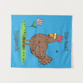 チキンおもしろい素朴なお洒落漫画 タペストリー (正面(横))