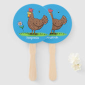 チキンおもしろい素朴なお洒落漫画 ハンドファン (正面&裏面)