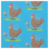 チキンおもしろい素朴なお洒落漫画 ファブリック (クローズアップ)