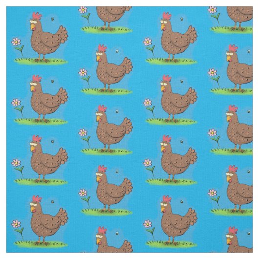 チキンおもしろい素朴なお洒落漫画 ファブリック (見本)