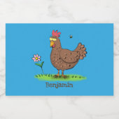 チキンおもしろい素朴なお洒落漫画 フードラベル (シングルラベル)