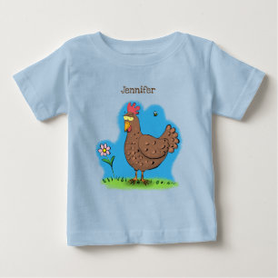 チキンおもしろい素朴なお洒落漫画 ベビーTシャツ