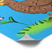 チキンおもしろい素朴なお洒落漫画 ポスター (角)