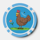 チキンおもしろい素朴なお洒落漫画 ポーカーチップ (裏面)