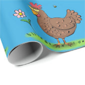 チキンおもしろい素朴なお洒落漫画 ラッピングペーパー (ロールコーナー)