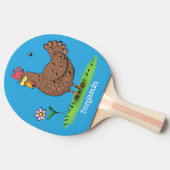 チキンおもしろい素朴なお洒落漫画 卓球ラケット (横)