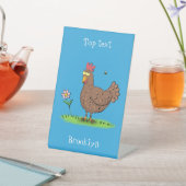 チキンおもしろい素朴なお洒落漫画 台座サイン (インサイチュ)