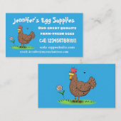 チキンおもしろい素朴なお洒落漫画 名刺 (正面/裏面)