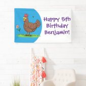 チキンおもしろい素朴なお洒落漫画 横断幕 (インサイチュ)