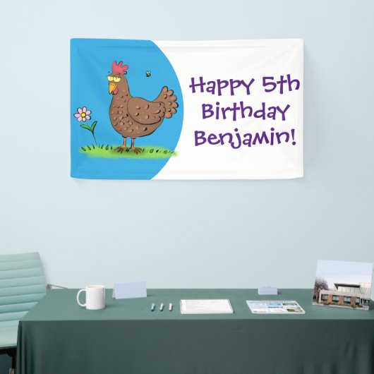 チキンおもしろい素朴なお洒落漫画 横断幕 (トレードショー)