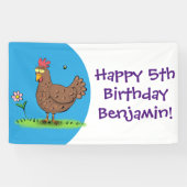 チキンおもしろい素朴なお洒落漫画 横断幕 (横)