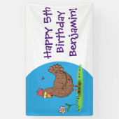 チキンおもしろい素朴なお洒落漫画 横断幕 (縦)