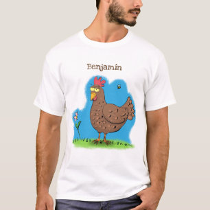 チキンおもしろい素朴なお洒落漫画 Tシャツ