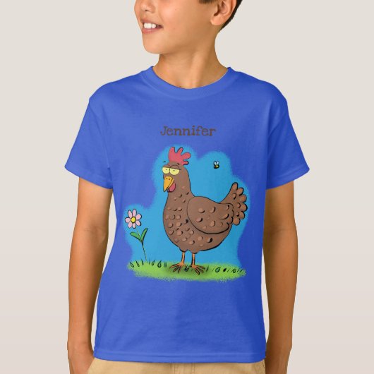 チキンおもしろい素朴なお洒落漫画 Tシャツ (正面)