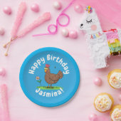 チキンおもしろい素朴な漫画イラストレーション ペーパープレート (パーティー)