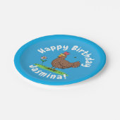 チキンおもしろい素朴な漫画イラストレーション ペーパープレート (アングル)