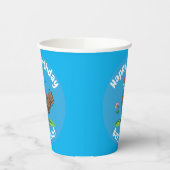 チキンおもしろい素朴な漫画イラストレーション 紙コップ (左)