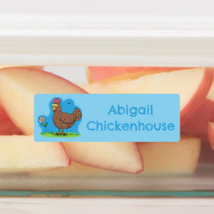 チキンおもしろい素朴な漫画パーソナライズされた ラベル