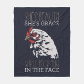 チキンおもしろい農家シーズグレース美しい フリースブランケット (正面)