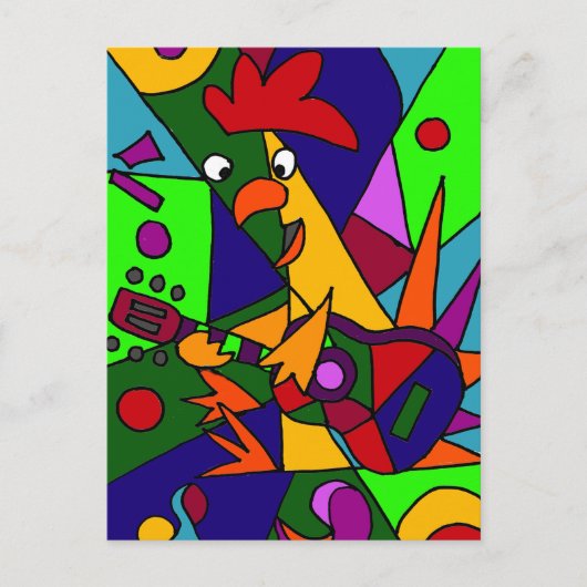 チキンおもしろい遊のギターアートモダンの原点 ポストカード (正面)