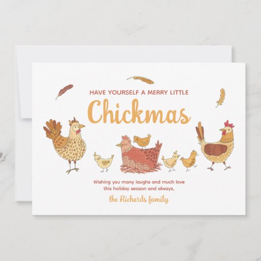 チキンおもしろい・クリスマス写真 シーズンカード (正面)