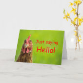 チキンおもしろい- Hello Greeting Card カード (黄色い花)