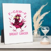 チキンおもしろいF-Caw-F乳がん認識度Vint フォトプラーク (側面)