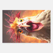 チキンお洒落デカップラッピング紙セット3 ラッピングペーパーシート (正面2)