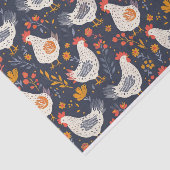 チキンかわいらしカラフルイラストのパターン 薄葉紙 (詳細)