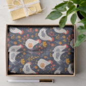 チキンかわいらしカラフルイラストのパターン 薄葉紙 (ギフト)