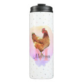 チキンかわいらしファーム動物モノグラム模様 タンブラー (正面)