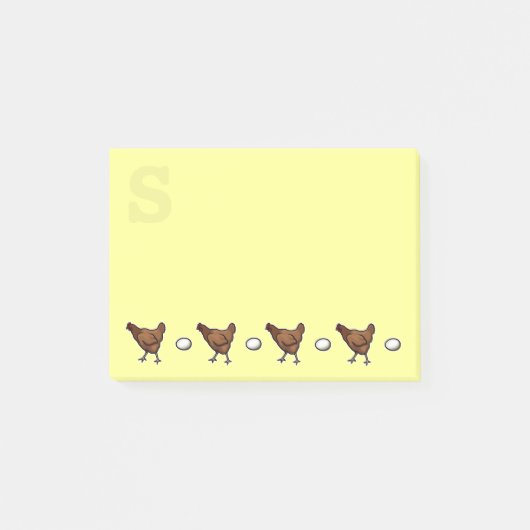 チキンか卵か？モノグラムの ポストイット (正面)