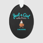 チキンが大好きな女の子|チキンラバーギフト オーナメント (正面)