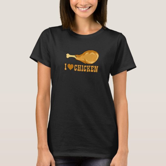 チキンが大好き 鶏肉 Tシャツ (正面)