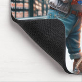 チキンとショッピング車 マウスパッド (コーナー)