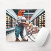 チキンとショッピング車 マウスパッド (マウス)