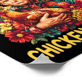 チキンとトランプを愛する女おもしろいの子 ポスター (角)