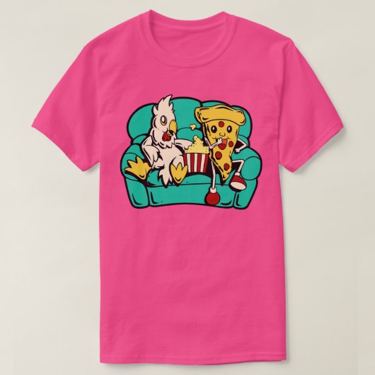 チキンとピザポップコ食べン Tシャツ (デザイン正面)