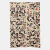 チキンとヴィギパターン（の模様が）あるー キッチンタオル (縦)