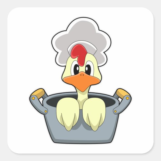 チキンと料理ポット スクエアシール (正面)