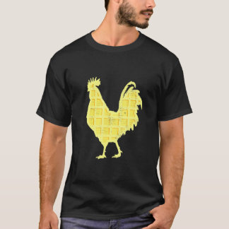 チキンにインスパイアされたワッフル チキンワッフル 美味しいW Tシャツ