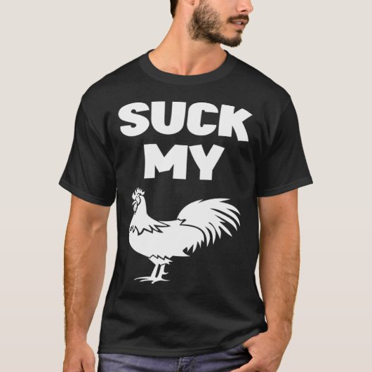 チキンをなめろ 白の名言 Tシャツ (正面)