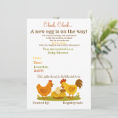 チキンをテーマにしたベビーシャワー 招待状 (スタンド正面)